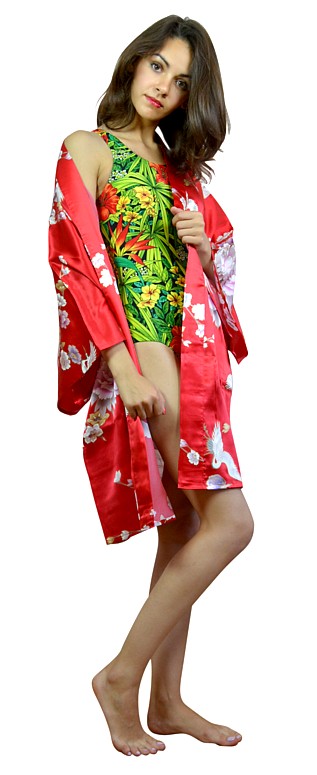женский шелковый халат-кимоно, сделано в Японии