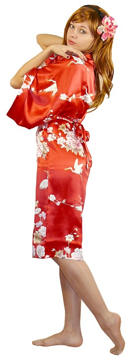 шелковый халатик-кимоно Каори, сделано в Японии