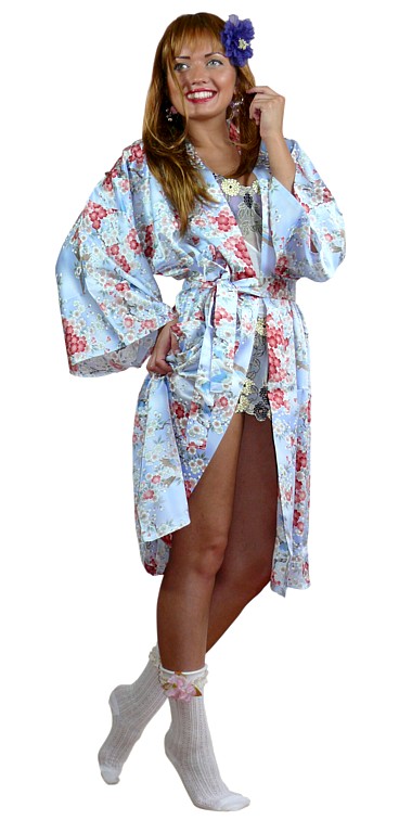японский шелковый халатик кимоно МИЦУКО